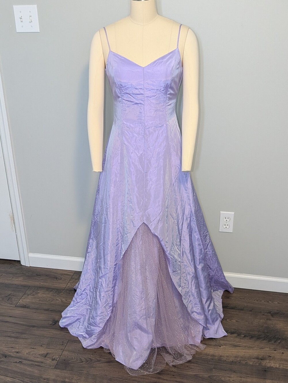Gunne Sax‎ Millennium 2000 Lavender Prom Gown Sparkle Slit Size 3